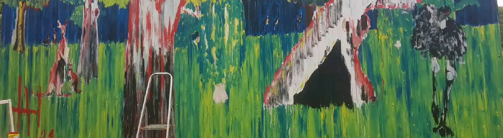 the mess of a very messy artist studio